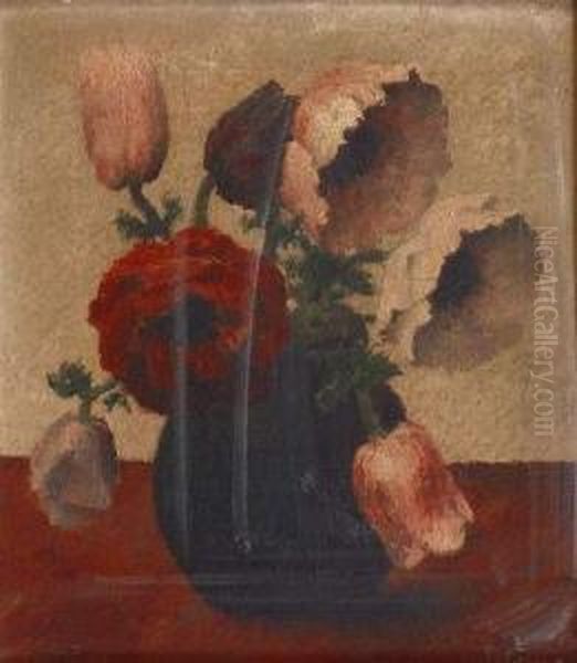 Vase De Fleurs Oil Painting by Felix Elie Tobeen