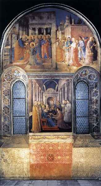 West wall of the chapel Oil Painting by Fra Angelico (Guido di Pietro)