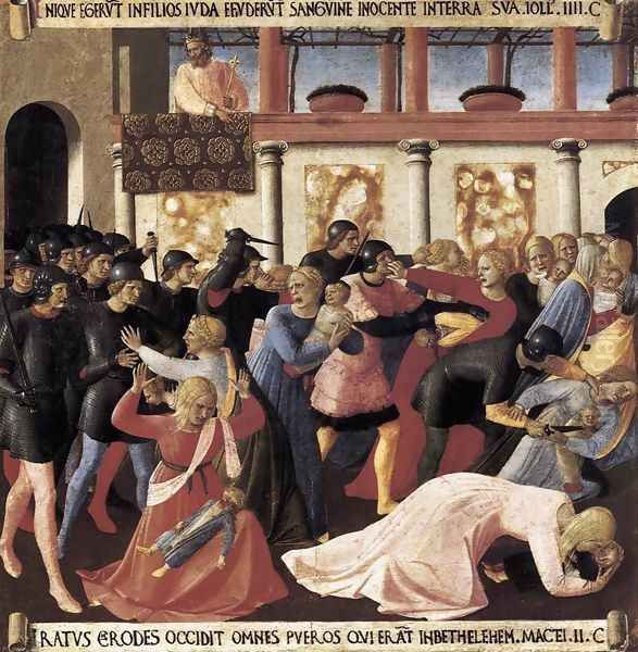 Massacre of the Innocents Oil Painting by Fra Angelico (Guido di Pietro)