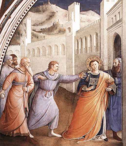 St Stephen Being Led to his Martyrdom Oil Painting by Fra Angelico (Guido di Pietro)