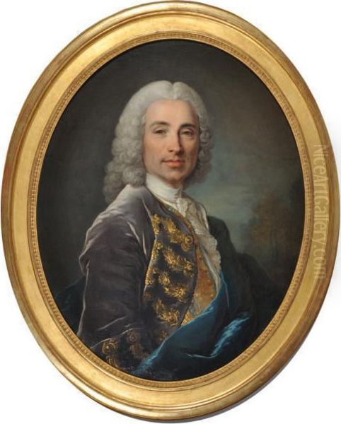 Portrait Du Marquis De Lucker Oil Painting by Louis Tocque