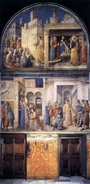 North wall of the chapel Oil Painting by Fra Angelico (Guido di Pietro)