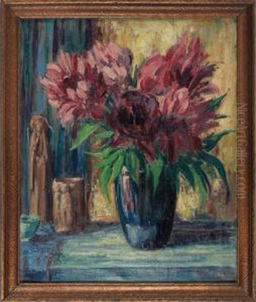 Still Life With Peonies Oil Painting by Charles Stewart Todd