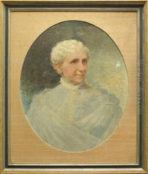 Portrait Of A Woman With White Hair Oil Painting by Henry Stanley Todd