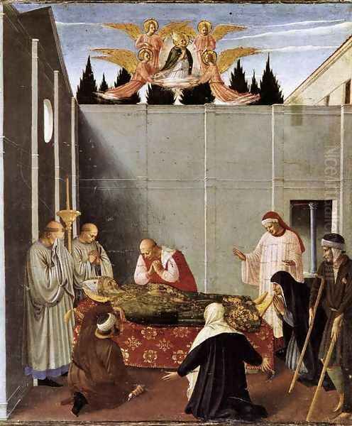 The Story of St Nicholas The Death of the Saint Oil Painting by Fra Angelico (Guido di Pietro)