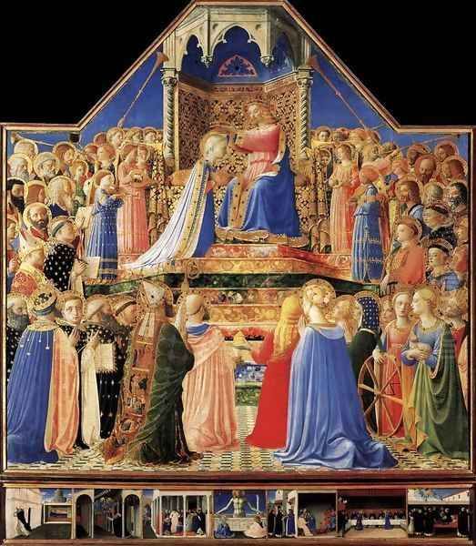 Coronation of the Virgin 1434-35 Oil Painting by Fra Angelico (Guido di Pietro)