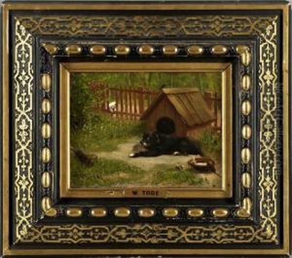 Ein Angstlicher Hund Oil Painting by Waldemar Knut Gustaf Tode