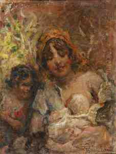 Madre Con Bambino Oil Painting by Giovanni Battista Todeschini