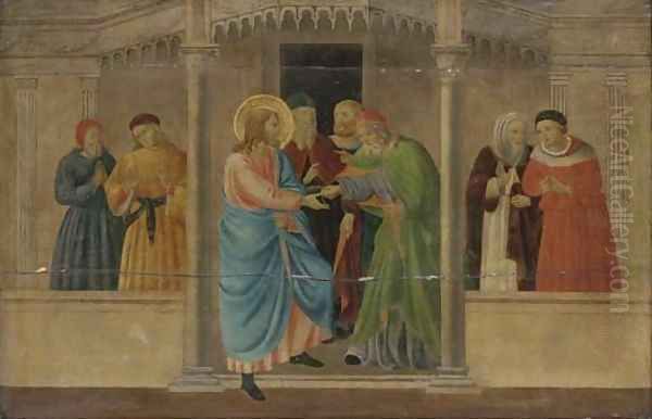 Christ driving the Money-changers from the Temple Oil Painting by Fra Angelico (Guido di Pietro)