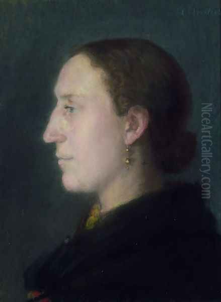 Portrait of Christine (Jørgensen) Thagaard (1863-1935) Oil Painting by Anna Ancher