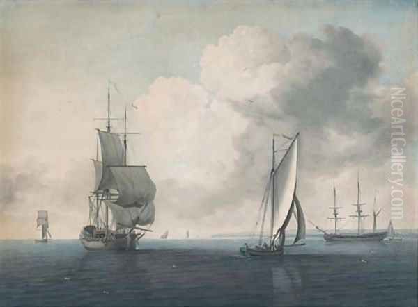 A gentle breeze in the Channel Oil Painting by Samuel Atkins