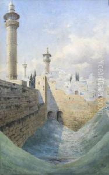 Pool Of Bethesda, Jerusalem Oil Painting by Peter Petersen Toft