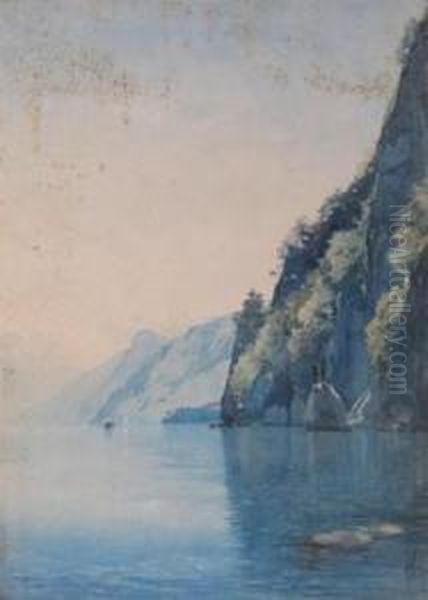 Lago Como, Lake Decco Point Oil Painting by Pownoll Toker Williams