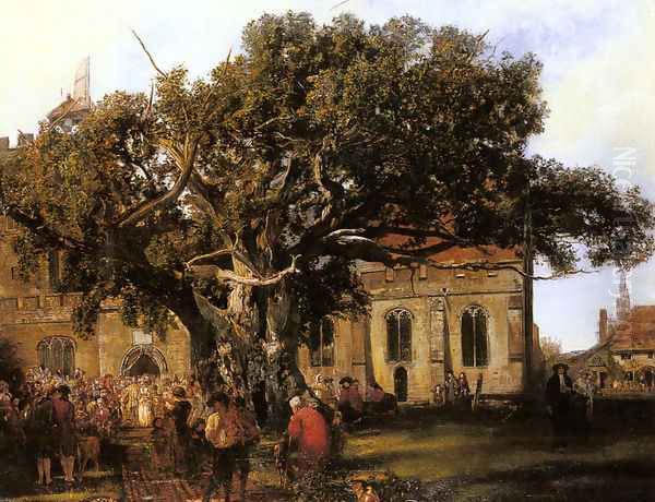 Village Wedding Oil Painting by Henry Mark Anthony