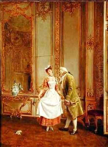 The Flirtation Oil Painting by Manuel Garay y Arevalo