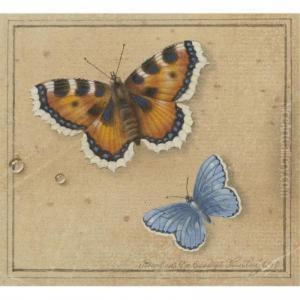 Butterflies Oil Painting by Feodor Petrovitch Tolstoi