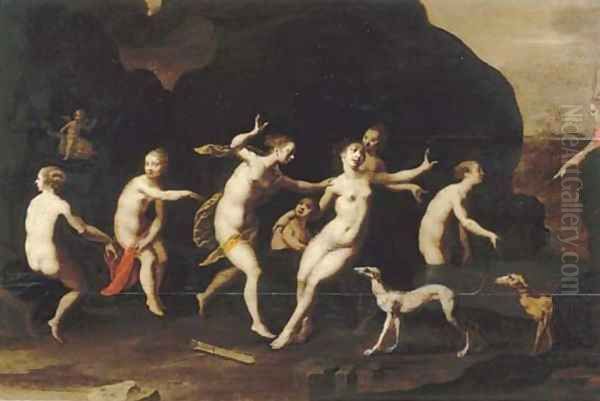 Diana and Actaeon Oil Painting by Hans Von Aachen