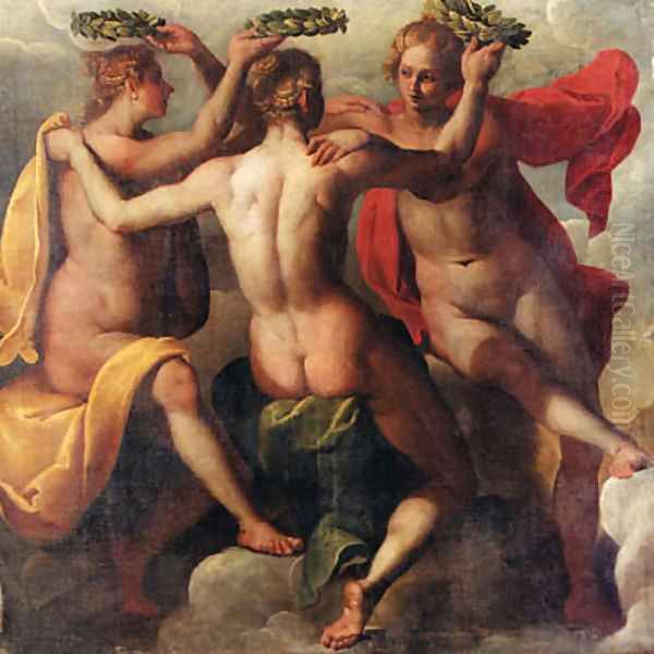 The Three Graces Oil Painting by Hans Von Aachen