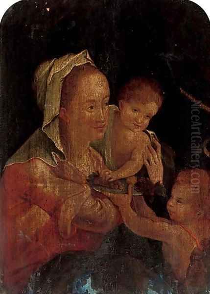 The Virgin and Child with the Infant Saint John the Baptist Oil Painting by Hans Von Aachen