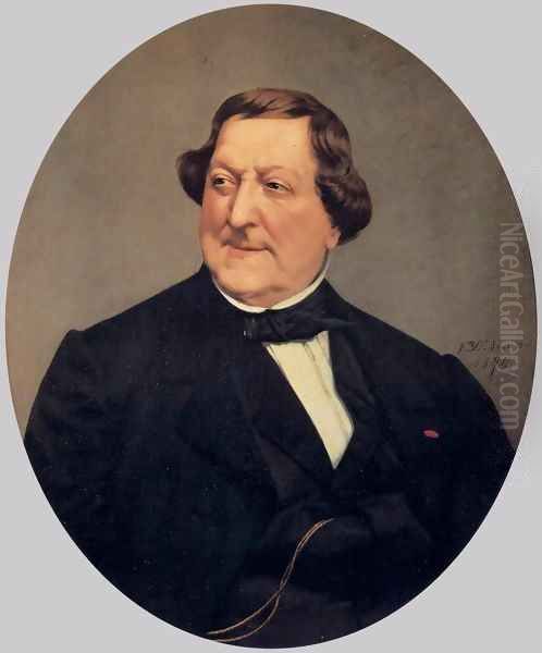 Portrait of Gioacchino Rossini Oil Painting by Vito d' Ancona