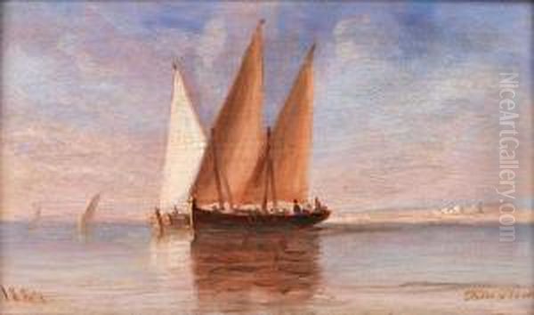 Barcos No Tejo Oil Painting by Luis Ascensio Tomasini