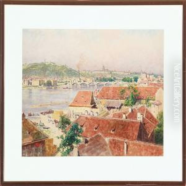 View Of Sct. Nicolas In Praha Oil Painting by Heinrich Tomec