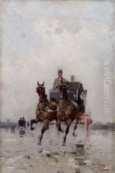 Passeggiata In Carrozza Oil Painting by Alfredo Tominz