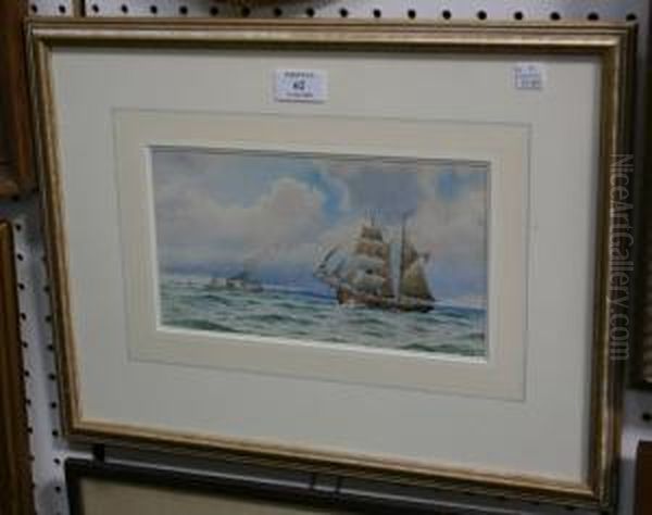 Seascape With Sailing And Steam Ships Oil Painting by William Stephen Tomkin