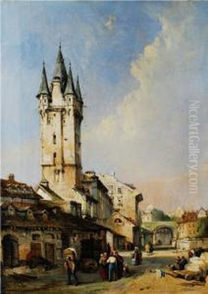 Stadtansicht Von Mainz Am Rhein Oil Painting by Charles F. Tomkins