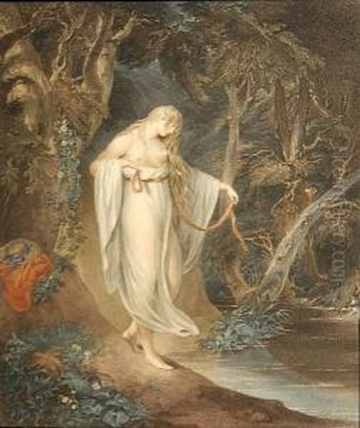 Musidora, River Goddess Oil Painting by Peltro William Tomkins