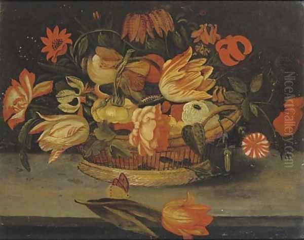 Roses Oil Painting by Balthasar Van Der Ast