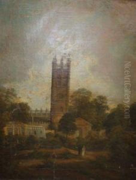 A View In Cambridge Oil Painting by William Tomkins