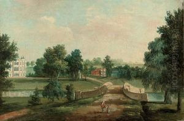 The Elysian Garden At Audley End, Saffron Walden, Audley End Beyond Oil Painting by William Tomkins