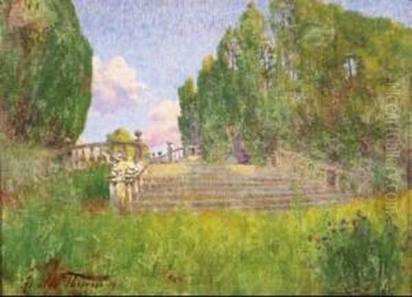 Villa Bernardini Di Saltocchio Oil Painting by Adolfo Tommasi