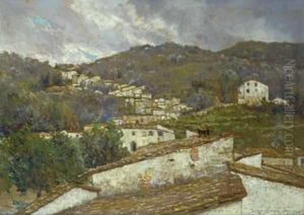 Paese Di Campagna Oil Painting by Adolfo Tommasi