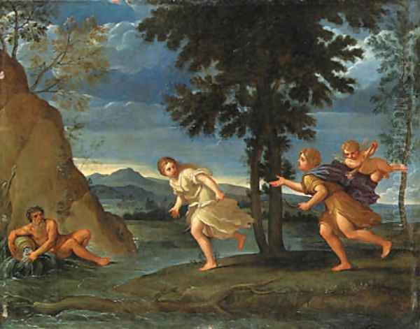 Apollo and Daphne Oil Painting by Francesco Albani