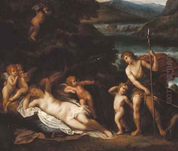 Venus and Adonis Oil Painting by Francesco Albani