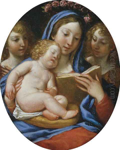 The Madonna and Child with Angels Oil Painting by Francesco Albani