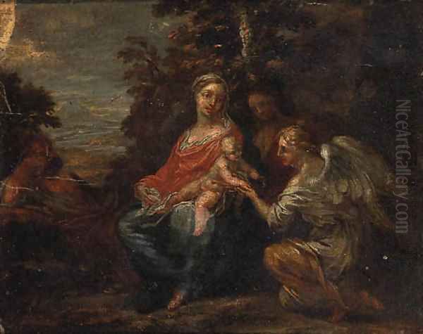 The Rest on the Flight into Egypt 2 Oil Painting by Francesco Albani