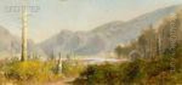 Landscape With Mountains Oil Painting by Frank Henry (Hector) Tompkins