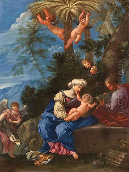 The Rest on the Flight into Egypt Oil Painting by Francesco Albani