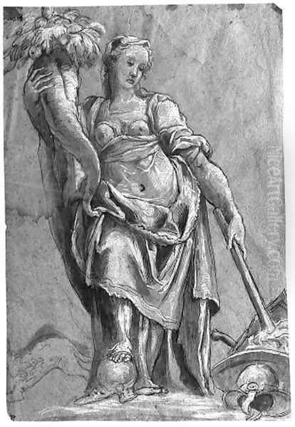 An allegorical figure of Peace Oil Painting by Niccolo dell' Abbate