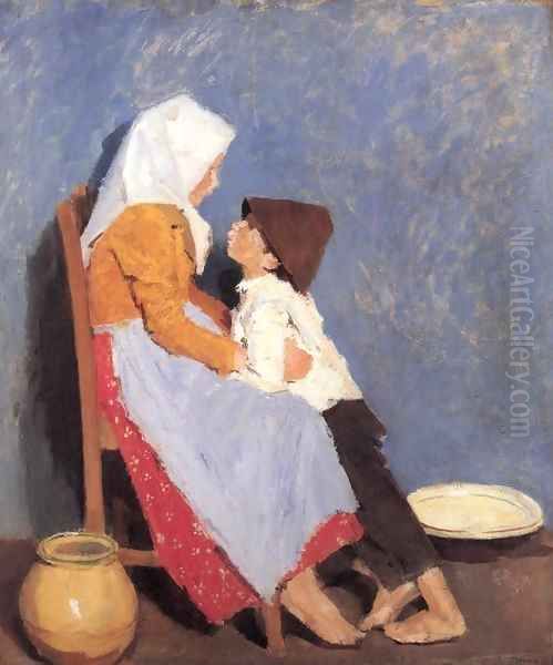 Brother and Sister 1906 Oil Painting by De Lorme and Ludolf De Jongh Anthonie