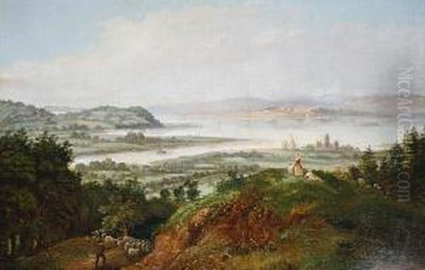 Looking Out Across The River Severn Oil Painting by Robert Tonge