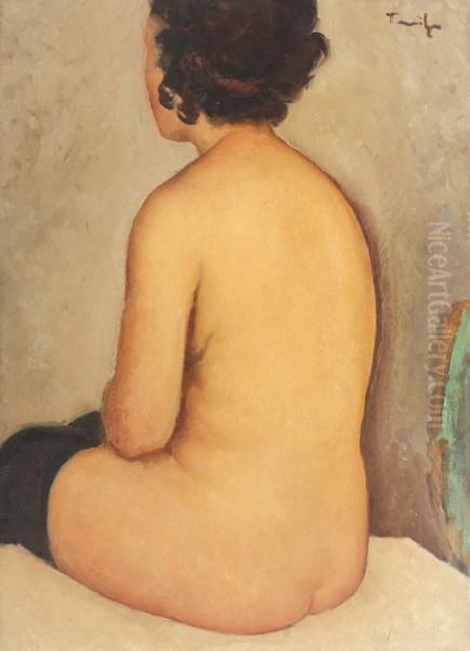 Nud Cu Spatele Oil Painting by Nicolae Tonitza