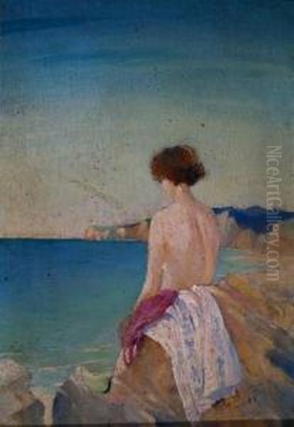 A Bather Oil Painting by Henry Tonks