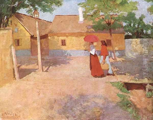 Forenoon in a Provincial Town 1904 Oil Painting by De Lorme and Ludolf De Jongh Anthonie