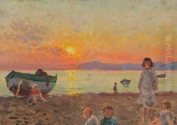 Golfo Con Spiaggia Oil Painting by Egidio Tonti