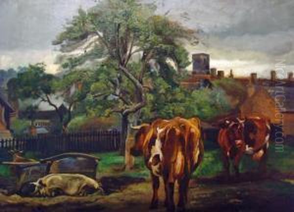 Bauernhof In Worcestershire Oil Painting by Charles Richard Tooby