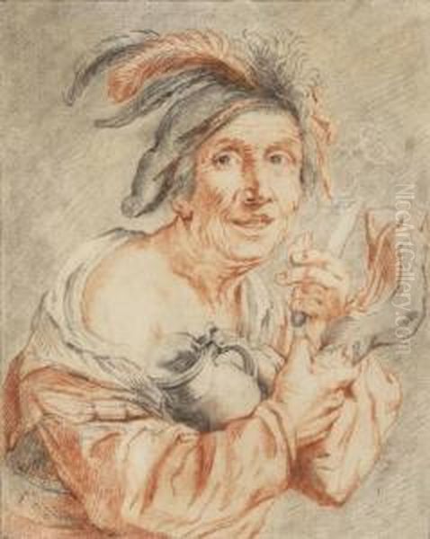 Homme Au Pichet Et Au Jambon Oil Painting by Jacob Van Toorenvliet